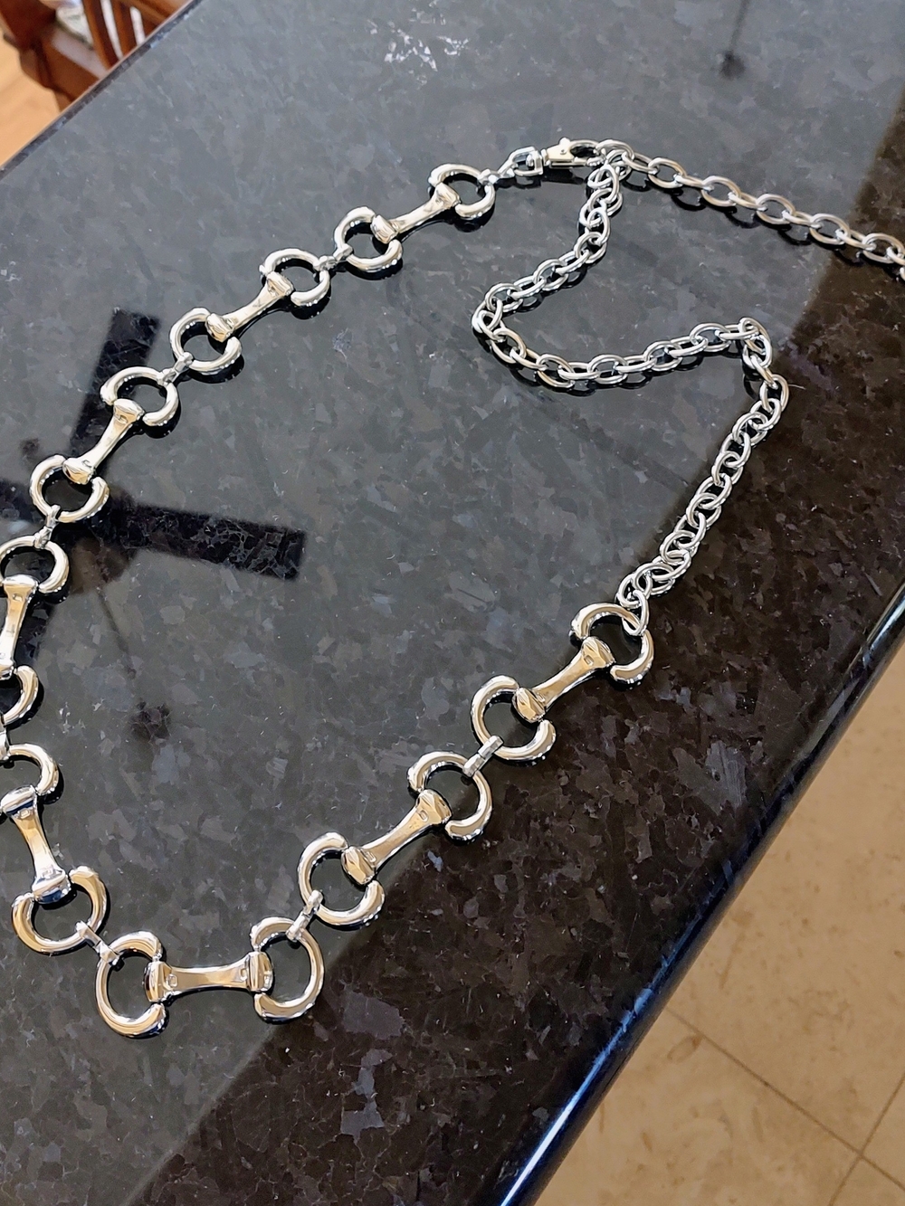 Silver Horsebit-Link Women's Fashion Belt - Picture 4 of 12